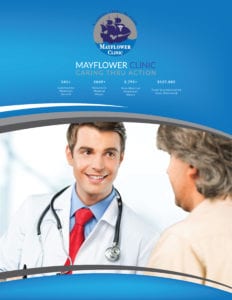 Graphic Design Kansas City Proof Mayflower Clinic Brochure 2015 Print Version Front Page 232x300 - Graphic Design Kansas City